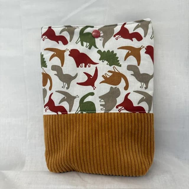 Protection livre de poche - Dino | Pivoine et Coton