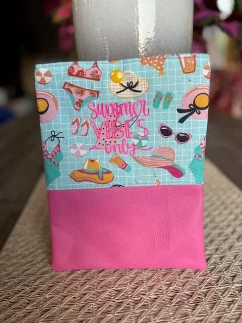 Protection livre de poche - Pool party rose | Pivoine et Coton