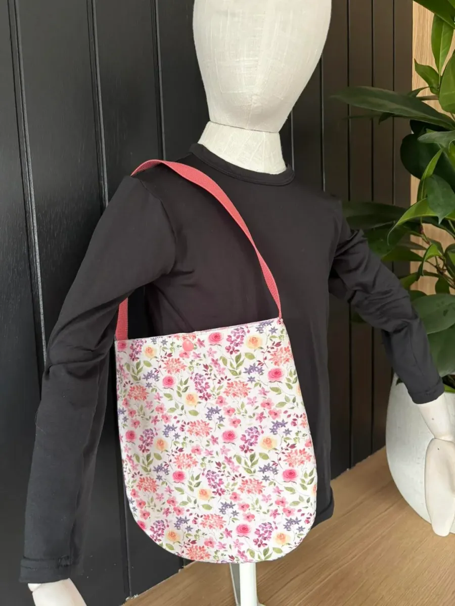 Sac besace enfant (modèle court) - printemps | Pivoine et Coton